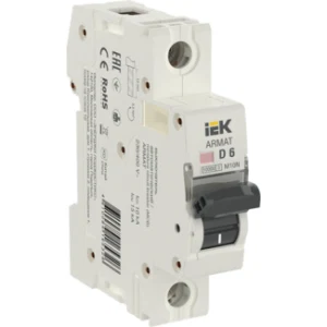IEK ARMAT Автоматический выключатель M10N 1P D 6А - AR-M10N-1-D006 IEK ARMAT Автоматический выключатель M10N 1P D 6А - AR-M10N-1-D006