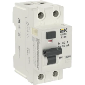 IEK ARMAT Выключатель дифференциального тока R10N 2P 80А 30мА тип AC - AR-R10N-2-080C030 IEK ARMAT Выключатель дифференциального тока R10N 2P 80А 30мА тип AC - AR-R10N-2-080C030