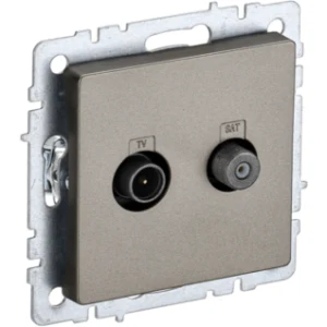 IEK BRITE Розетка двойная TV+SAT РТВ/РСп12-БрШ шампань - BR-AF20-O-K37 IEK BRITE Розетка двойная TV+SAT РТВ/РСп12-БрШ шампань - BR-AF20-O-K37