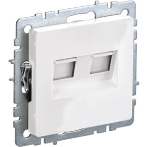 IEK BRITE Розетка компьютерная двойная кат.5E RJ45 РК10-2-БрБ белый - BR-K20-1-K01 IEK BRITE Розетка компьютерная двойная кат.5E RJ45 РК10-2-БрБ белый - BR-K20-1-K01