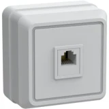 IEK Розетка 1-местная для открытой установки телефонная РТ20-ОБ ОКТАВА белый