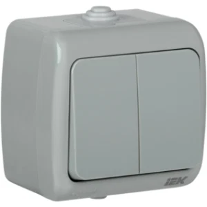IEK Выключатель 2-клавишный для открытой установки ВС-20-2-0-А 10А IP54 AQUATIC - EVA20-K03-10-54 IEK Выключатель 2-клавишный для открытой установки ВС-20-2-0-А 10А IP54 AQUATIC - EVA20-K03-10-54