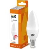 IEK Лампа светодиодная C35 свеча 5Вт 230В 3000К E14