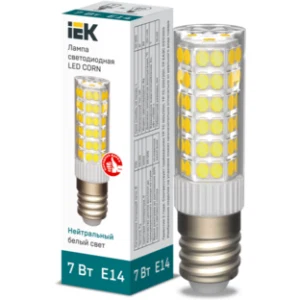 IEK Лампа светодиодная CORN капсула 7Вт 230В 4000К керамика E14 - LLE-CORN-7-230-40-E14 IEK Лампа светодиодная CORN капсула 7Вт 230В 4000К керамика E14 - LLE-CORN-7-230-40-E14