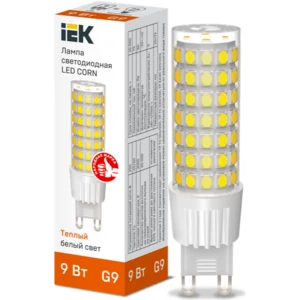 IEK Лампа светодиодная CORN капсула 9Вт 230В 3000К керамика G9 - LLE-CORN-9-230-30-G9 IEK Лампа светодиодная CORN капсула 9Вт 230В 3000К керамика G9 - LLE-CORN-9-230-30-G9