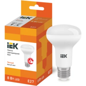 IEK Лампа светодиодная R63 рефлектор 8Вт 230В 3000К E27 - LLE-R63-8-230-30-E27 IEK Лампа светодиодная R63 рефлектор 8Вт 230В 3000К E27 - LLE-R63-8-230-30-E27