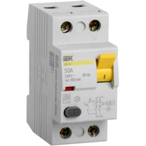 IEK Выключатель дифференциальный (УЗО) ВД1-63 2Р 50А 100мА - MDV10-2-050-100 IEK Выключатель дифференциальный (УЗО) ВД1-63 2Р 50А 100мА - MDV10-2-050-100