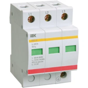 IEK Ограничитель импульсных перенапряжений ОПС1-D 3Р 5/10кА 230B - MOP20-3-D IEK Ограничитель импульсных перенапряжений ОПС1-D 3Р 5/10кА 230B - MOP20-3-D