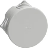 IEK Коробка распаячная КМ41237 для открытой проводки d75х40мм IP44 (RAL 7035, 4 гермоввода)