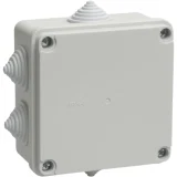 IEK Коробка распаячная КМ41234 для открытой проводки 100х100х50мм IP55 (RAL 7035, 6 гермовводов)