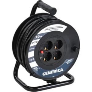 IEK Катушка УК30 с термозащитой 4 места 2P+PE/30м 3х1,5мм2 GENERICA - WKP20-16-04-30-G IEK Катушка УК30 с термозащитой 4 места 2P+PE/30м 3х1,5мм2 GENERICA - WKP20-16-04-30-G